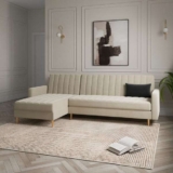 Kendall Quilted Velvet Clic Clac Storage Corner Sofa Bed