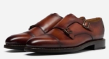 Kersey Dark Tan £259 £74 Antiqued Calf Leather Double Monk Shoes Size 11