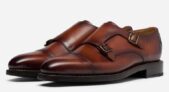 Kersey Dark Tan £259 £74 Antiqued Calf Leather Double Monk Shoes Size 11