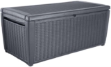 Keter Sumatra cushion box for outdoor use, 511 L, 147.3 x 75.3 x 16.7 cm, seating for 2 people, graphite – Sold/Shipped by Spreetail