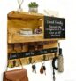 Key Holder for Wall, Key Hooks Wall Mounted with 12 Hooks, Wooden Mail Organizer Rustic Wooden Keys Rack Hanger with Bulletin Board and Shelf for Home Decor Entryway Mudroom Hallway Office