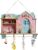 Key Holder for Wall, Wooden 2D House-Shaped Key Key Holder, Drilling Key Rack with 4 Hooks Wall Mounted, Key Hangers for Wall Living Room, Kitchen, Office