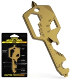 Key Shaped Pocket Multitool 20-in1 Multi Tool Bottle Opener Stainless Steel Keychain – Gold, Silver, Black – Sold By FLRMINGE Hub/FBA