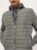 Khaki Funnel Neck Zip Front Quilted Hybrid Jacket, S – XL free C&C