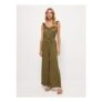 Khaki Polka Dot Frill Tie Waist Jumpsuit