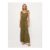 Khaki Polka Dot Frill Tie Waist Jumpsuit
