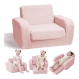KidBloom 3 in 1 Kids Sofa, Foldable Kids Chair, Gifts for 1 2 3 Year Old