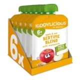 Kiddylicious Bedtime Blend Apple Oat Chamomile Pouches 6 Months 6x100g