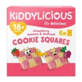 Kiddylicious Strawberry, Banana & Beetroot Cookie Squares 18M 6x24g