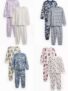 Kids 2 Pack Pyjamas Sets – Heart & Floral / Transport Animals / Dog & Bone / Camo & Striped ( age 1-7 yrs ) – free click and collect