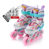Kids 4-in-1 Inline Skates, Adjustable, Large Wheels