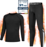 Kids Base Layer – Football Skins Long Sleeve Top & Tights Skins for Boys Set, Kids Thermal Base Layer Set Suit