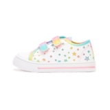 Kids Canvas Trainers, Girls Easy-Fasten Shoes, Size 13, Moon Stars