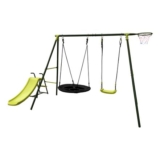 Kids Double Swing and Slide Set