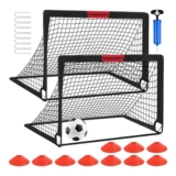 Kids Portable Garden Football Goals Set: 2x 4ft X 3ft