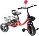 Kids Tricycle for 16 Year Olds Outdoor Toddler Tricycle Bike Ride On Toy with Pedal Storage Basket for Boys Girls Trike Gift L