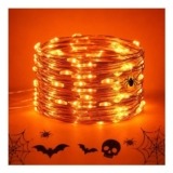 Kimuwote Orange Fairy Lights, 6m 60 LED Battery Halloween Decor