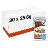 Kinder Cards Wafer Biscuit, Bulk Chocolate Gift Pack Pack of 30 x 25.6g