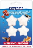 King British Weekend Feeders 4 Pack For Coldwater & Tropical Fish Ideal for Leaving your Fish over Weekends Does Not Cloud Water Ingredients Helps Keep Fish Healthy & Active