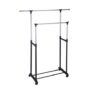 King Home Extendable Double Coat Rack with Wheels Size 82.5/125×42.5×97/170