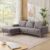 Kingfun 229 cm L Shape Chenille Sofa with Solid Wood Legs, L Shaped Corner Sofa, Soft Upholstered 3-Seater Corner Modern Couch with Spring Cushion for Livingroom & Bedroom, Apartment Furniture, Grey