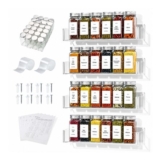 KitHero 4-Tier Acrylic Wall-Mount Spice Rack with 24 Jars