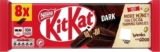KitKat 2 Finger Dark Chocolate Biscuit Bar Multipack, 8 x 20.7g