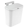 Kitchen Bin 9L Food Waste Bin Can Hanging Trash Bins for Kitchen Waste Caddy with Cover for Kitchen Bathroom Bedroom (White)