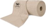 Kitchen Roll Reusable Paper Towels: 50Pack Microfiber Washable Ultra Absorbent Softly Rags Drying Cleaning Cloth Household Dishcloths Kitchen Bathroom House Car Office Travel & Camping (Khaki)
