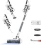 Klarpul Cordless Vacuum Cleaner, 550W 48KPA 60Mins Runtime Fast Charging Vacuum Cleaner, Self-Standing LED Light Touch Screen Stick Vacuum for Home Light Weight,for Pet Hair/Carpet/Floor, Silver