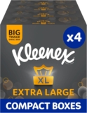 Kleenex Extra Large Facial Tissues – 4 Compact Tissue Boxes