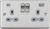 Knightsbridge 13A 2G SP Switched Socket, USB-C & USB-A (20W Max Neither/Shared) Brushed Chrome With Grey Insert