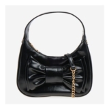Koko Couture Black Patent Bow Armpit Bag