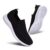 Konhill Mens Slip-on Trainers, Lightweight Casual, Black, 10UK
