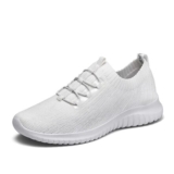 Konhill Womens Slip-on Trainers, Breathable Lightweight White Shoes