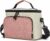 Kono Insulated Lunch Bag for Women Men, Wide Opening Adult Lunch Box, Leakproof Cool Bag for Work Picnic Beach Family, Lunch Tote Bag with Adjustable Shoulder Strap (Beige/Pink, 9L)