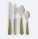 LA REDOUTE INTERIEURS Leela 16-Piece Cutlery Set with Two-Tone Striped Handles – with Code