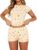 LACOZY Womens Pyjama Sets 2 Piece Short Sleeve Pjs Cute Graphic Crop Tops Shorts Y2K Sleepwear Lounge Set