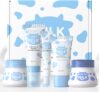 LAIKOU Milk Skincare Set, Beauty Facial Kit for Hydrating & Smoothing 5Pcs Christmas Birthday Pamper Gift with Cleanser, Day & Night Cream, Eye Cream, Sunscreen for Teenage Girls Women Mom Daughter