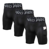 LANBAOSI 1-3 Pack Mens Compression Shorts with Phone Pocket – XL