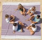 LANE LINEN Extra Large Turkish Cotton Beach Towel Blanket Jumbo Sand-Free Quick Dry Travel Blanket Oversized 208×208 cm Towel for Camping, Beach & Picnic – Regal Orchid