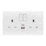 LAP 13A 2-Gang SP Switched Socket 2.4A 12W 2-Outlet Type A & C USB Charger White (free click and collect)