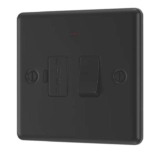 LAP 13A Switched Fused Spur with LED Matt Black with Black Inserts – Free C&C