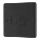 LAP 13A Switched Fused Spur with LED Matt Black with Black Inserts – free C& C