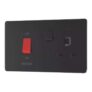 LAP 45A 2-GANG 2-POLE COOKER SWITCH & 13A DP SWITCHED SOCKET MATT BLACK WITH LED WITH BLACK INSERTS – Free C&C