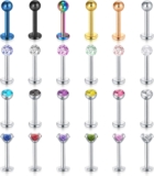 LAURITAMI Lip Bars Rings 16G Surgical Steel Labret Studs Ring Piercing Jewellery Conch Cartilage Tragus Helix Earring 8mm