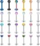 LAURITAMI Lip Bars Rings 16G Surgical Steel Labret Studs Ring Piercing Jewellery Conch Cartilage Tragus Helix Earring 8mm