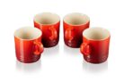 LE CREUSET Stoneware Mugs, Set of 4, 350 ml Each, Cerise, 4 Count With Voucher (Selected Accounts) Sold By Le Creuset Store