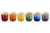 LE CREUSET Stoneware Rainbow Set of 6 Cappuccino Mugs With Voucher Selected Accounts Sold By Le Creuset Store