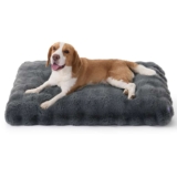 LE SURE Washable Large Dog Bed with Soft Bubble Fleece, 89x56cm Grey with checkout discount – Sold by Bedsure Comfy Pet / FBA